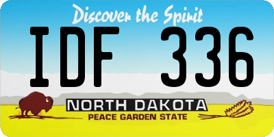 ND license plate IDF336