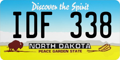ND license plate IDF338