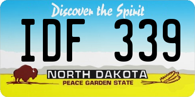 ND license plate IDF339