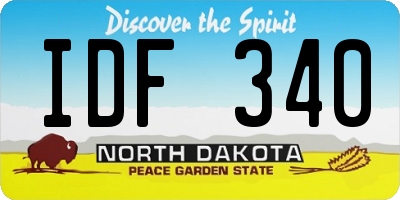 ND license plate IDF340