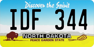 ND license plate IDF344