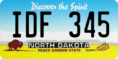 ND license plate IDF345