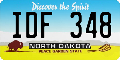 ND license plate IDF348