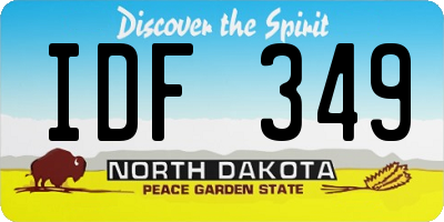 ND license plate IDF349