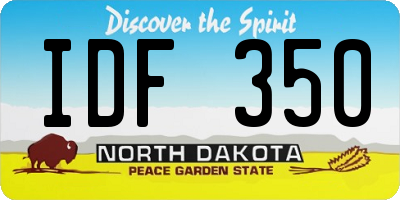 ND license plate IDF350