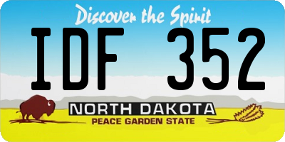 ND license plate IDF352