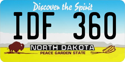 ND license plate IDF360