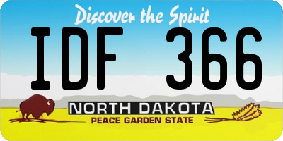ND license plate IDF366