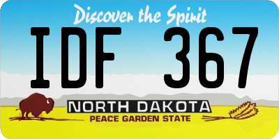 ND license plate IDF367