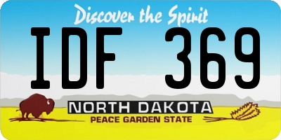 ND license plate IDF369