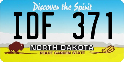 ND license plate IDF371