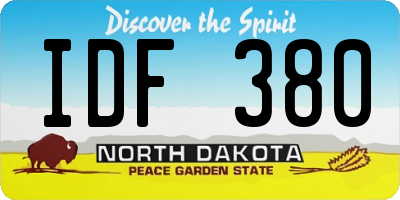 ND license plate IDF380