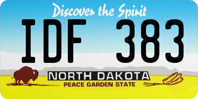 ND license plate IDF383