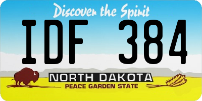 ND license plate IDF384