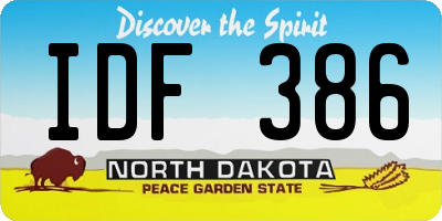 ND license plate IDF386