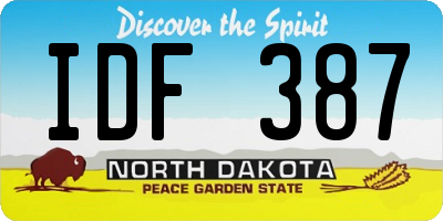 ND license plate IDF387