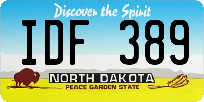 ND license plate IDF389