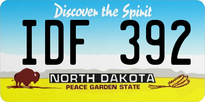 ND license plate IDF392