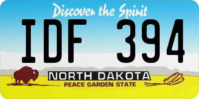 ND license plate IDF394