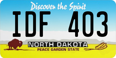 ND license plate IDF403