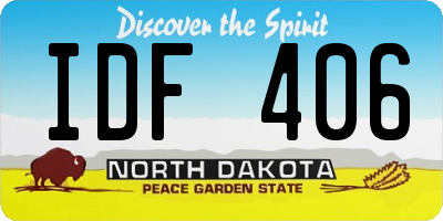ND license plate IDF406