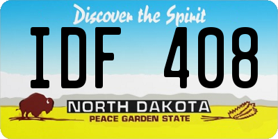 ND license plate IDF408