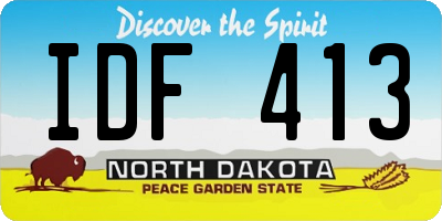 ND license plate IDF413