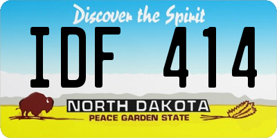 ND license plate IDF414