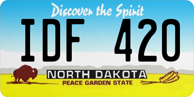 ND license plate IDF420