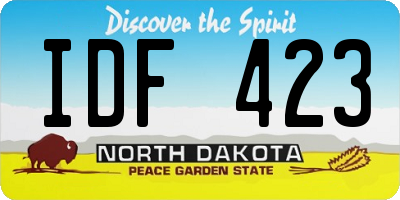 ND license plate IDF423