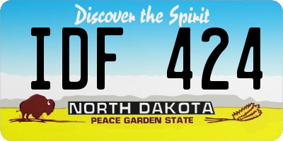 ND license plate IDF424
