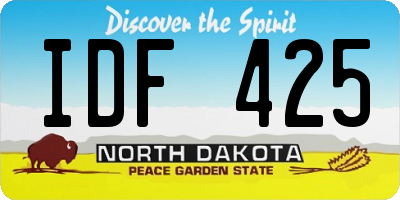 ND license plate IDF425