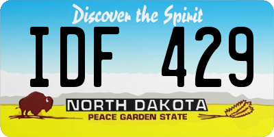 ND license plate IDF429
