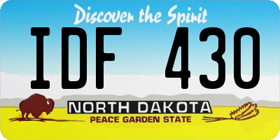 ND license plate IDF430