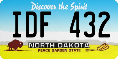 ND license plate IDF432