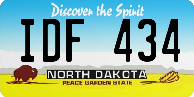 ND license plate IDF434