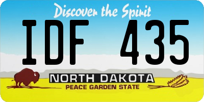 ND license plate IDF435