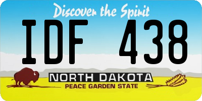 ND license plate IDF438
