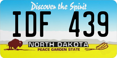 ND license plate IDF439