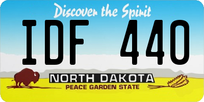 ND license plate IDF440