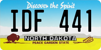 ND license plate IDF441