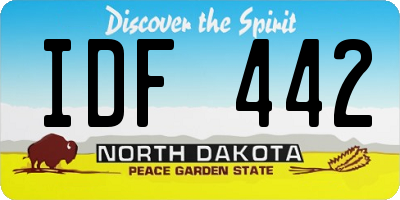 ND license plate IDF442