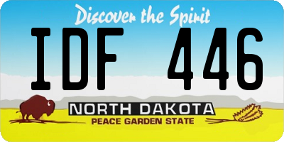 ND license plate IDF446