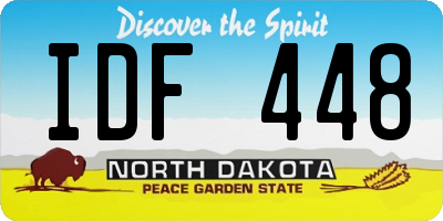 ND license plate IDF448