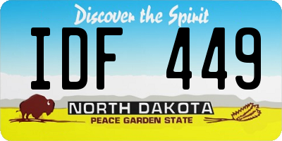 ND license plate IDF449