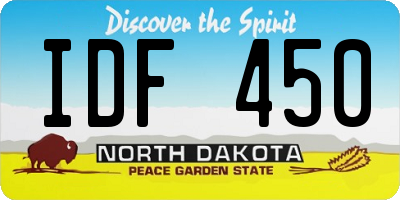 ND license plate IDF450