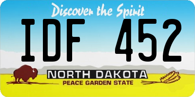 ND license plate IDF452