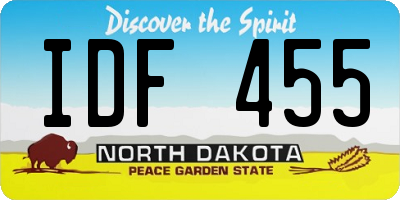 ND license plate IDF455