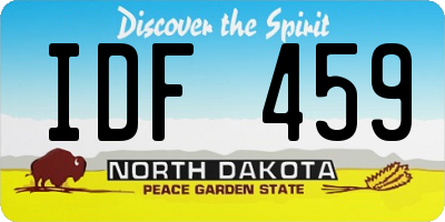 ND license plate IDF459