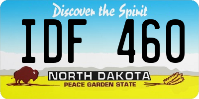 ND license plate IDF460
